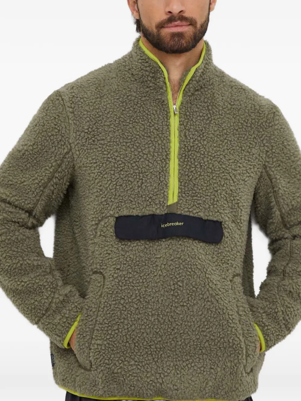 icebreaker zip fleece sweatshirt - Verde