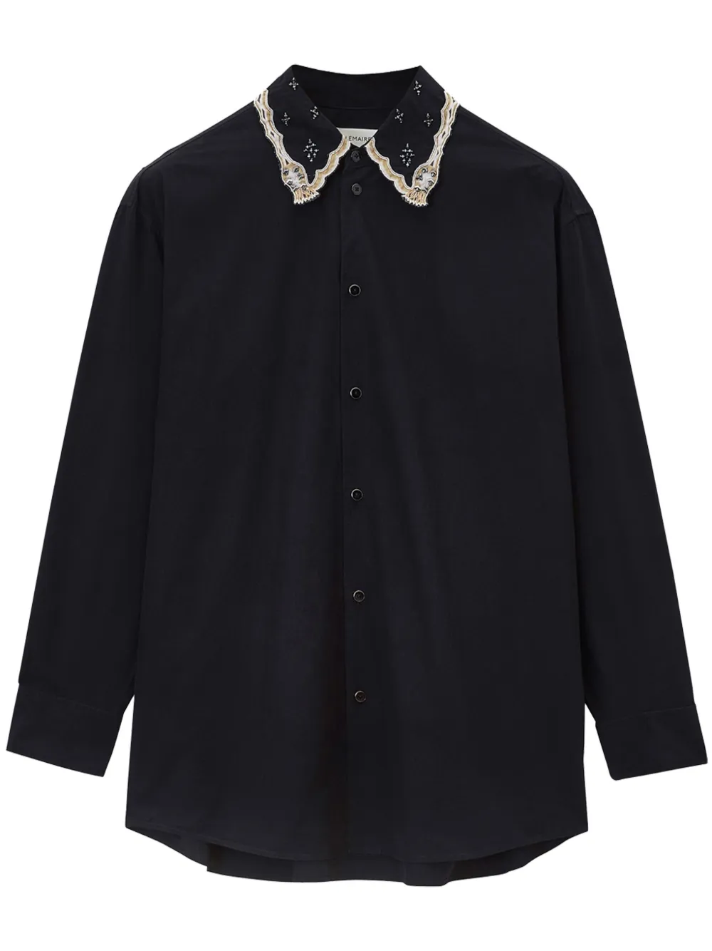 LEMAIRE Blouse met geborduurde kraag Zwart