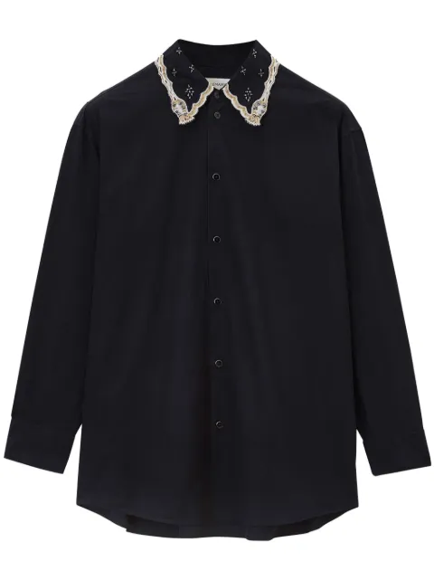 LEMAIRE camisa con cuello bordado