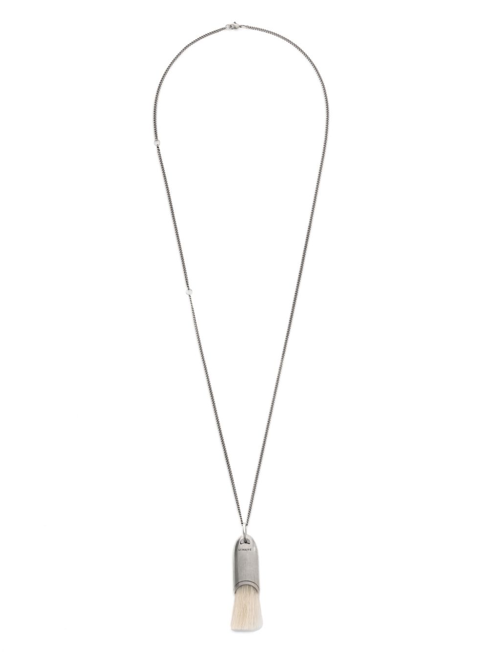 Shop Lemaire Personal Brush Necklace In Silver