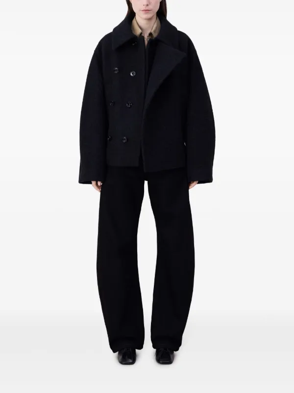 LEMAIRE　CROPPED CROMBIE JACKET　BLACK Lemaire Black Crombie Coat Lemaire
