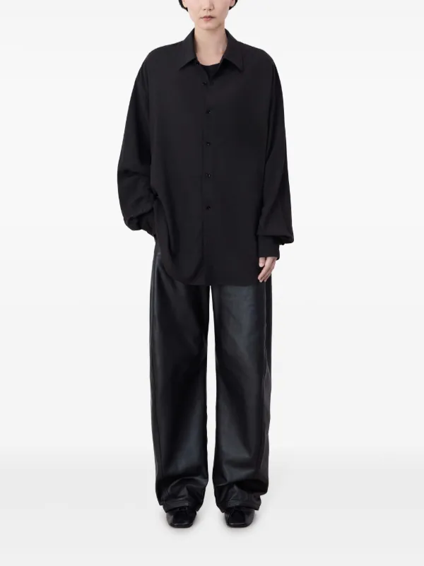 LEMAIRE long-sleeve Poplin Shirt | Black | FARFETCH JO