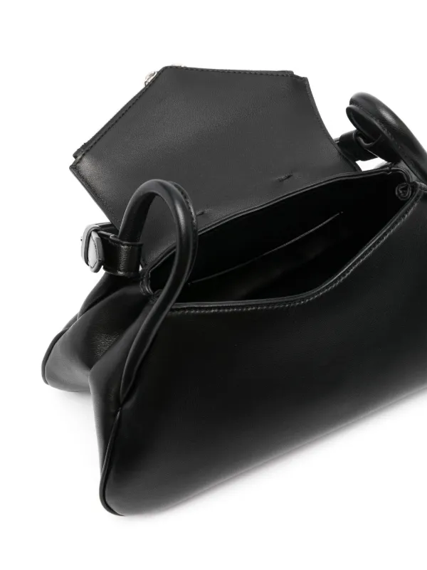 Amina Muaddi Gemini Leather Shoulder Bag | Black | FARFETCH