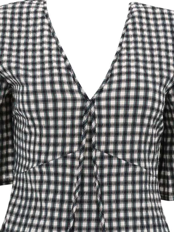 GANNI チェッククルネックミニトレス F8195 892 GANNI(ガニー)のCheck Suiting Mini Dress通販 | mirabella