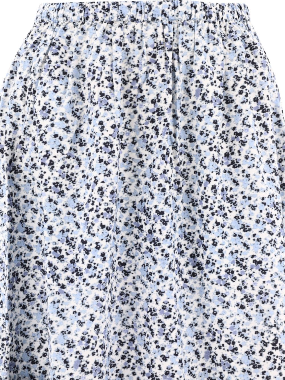 Shop Ganni Floral-print Organic-cotton Flounce Maxi Skirt In Blue