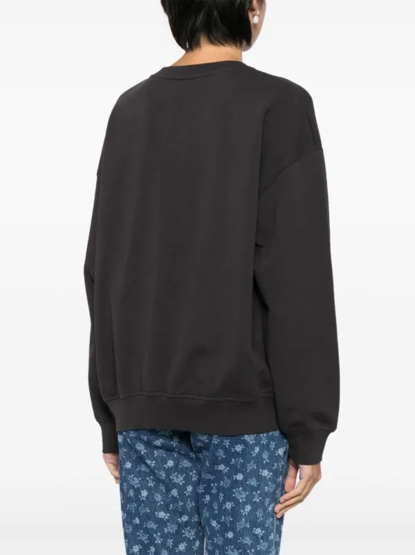 GANNI logo-print organic-cotton Sweatshirt | Grey | FARFETCH JO