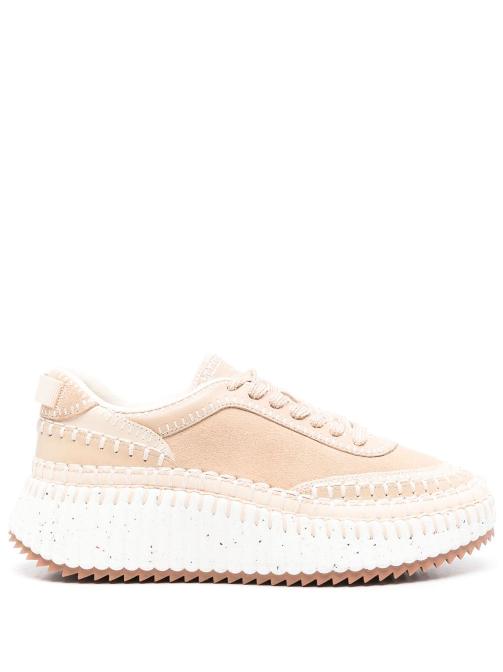 Chloé Nama Panelled Sneakers In Pink