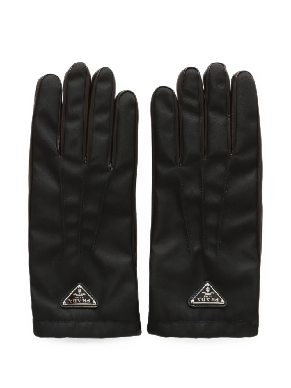 Prada logo-plaque panelled gloves