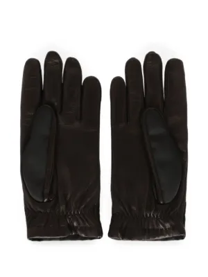 Prada トライアングルロゴ レザーグローブ | ブラック | FARFETCH JP