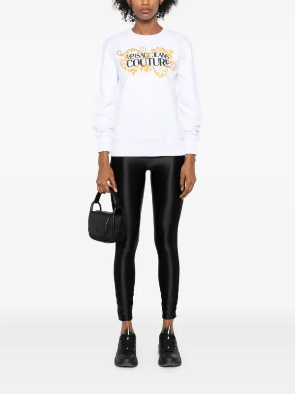 希少【Versace Collection】ロゴ入り スウェットシャツ Versace Jeans Couture ロゴ スウェットシャツ | ホワイト