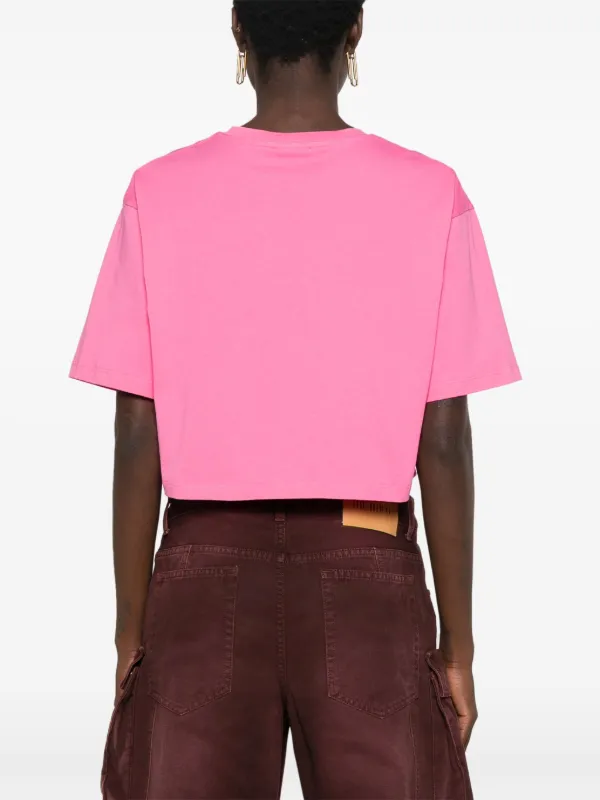 BALMAIN ピンク クロップドTシャツ Balmain クロップド Tシャツ | ピンク | FARFETCH JP
