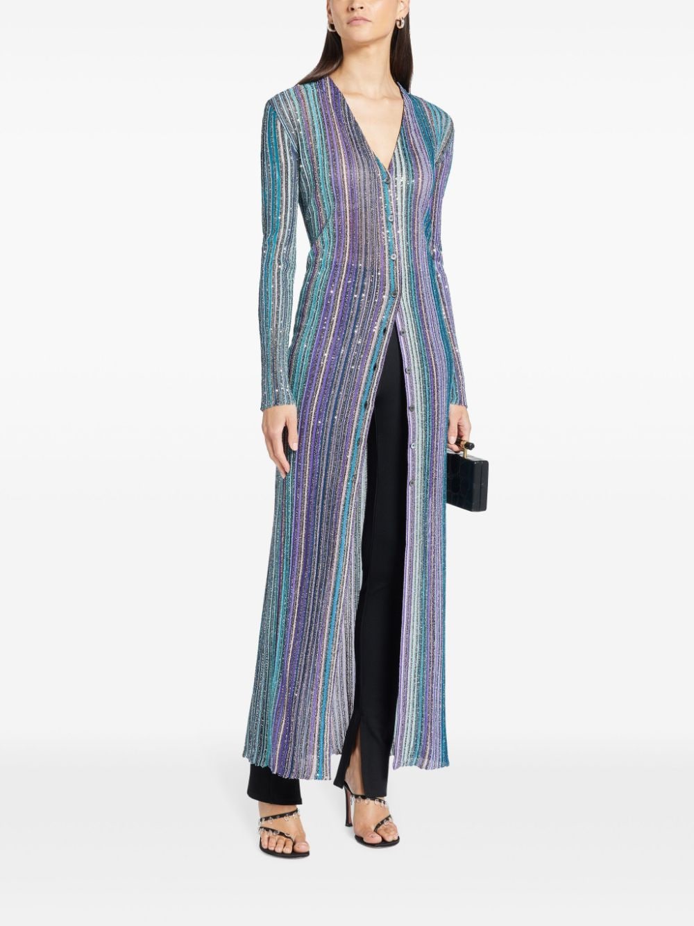 Missoni sequinned pleated cardigan - Blauw