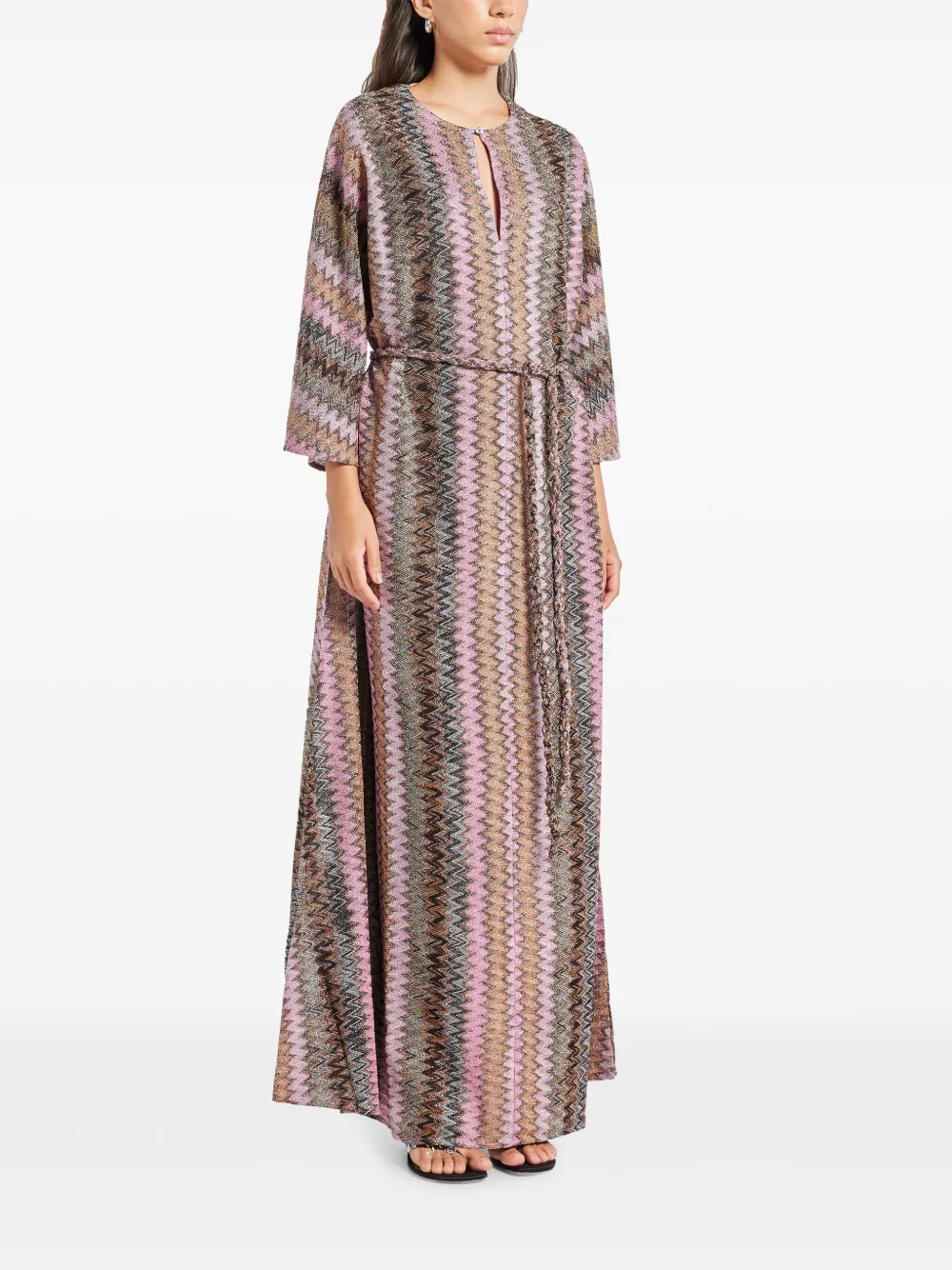 Missoni Jurk met zigzag patroon Roze