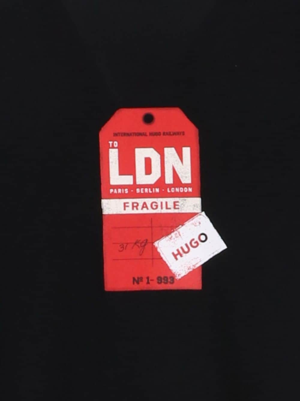 Shop Hugo Logo-print Cotton T-shirt In Black