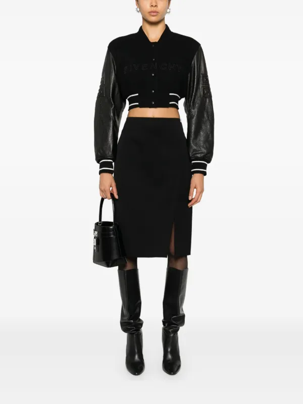スカート GIVENCHY Women Skirts BW22AF30RB001 Black Givenchy 4G Liquid-detail Wool Skirt | Black | FARFETCH