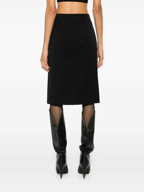スカート GIVENCHY Women Skirts BW22AF30RB001 Black Givenchy 4G Liquid-detail Wool Skirt | Black | FARFETCH