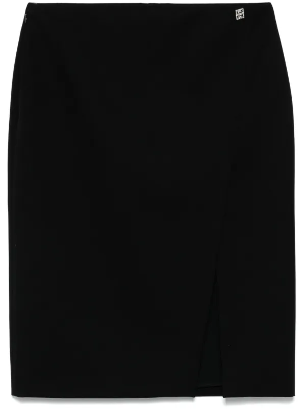 スカート GIVENCHY BLACK WOOL SKIRT WITH L BUTTON 4G Givenchy Black wool skirt with metal button 4G | TheDoubleF