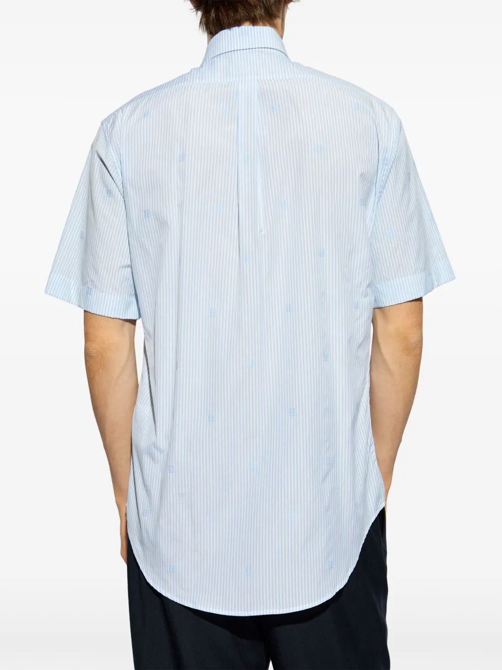 Givenchy Gestreept overhemd met korte mouwen Blauw