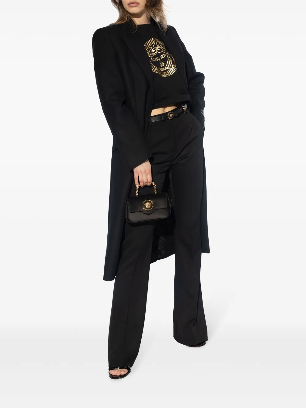 Versace T-shirt met logoprint - Zwart