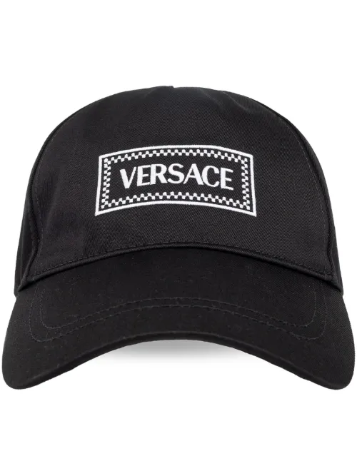 Casquette en coton à logo brodé - Versace - Modalova