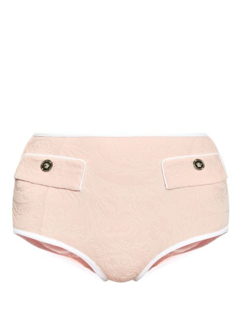 jacquard high-waisted bikini bottoms