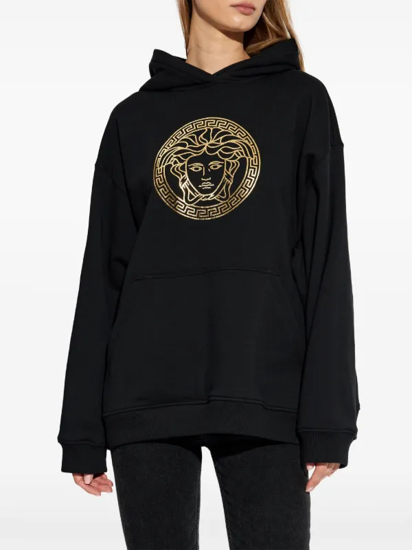 Versace★素敵!Medusa Renaissance Cotton Sweatshirt Versace Medusa Cotton Hoodie | Black | FARFETCH CA