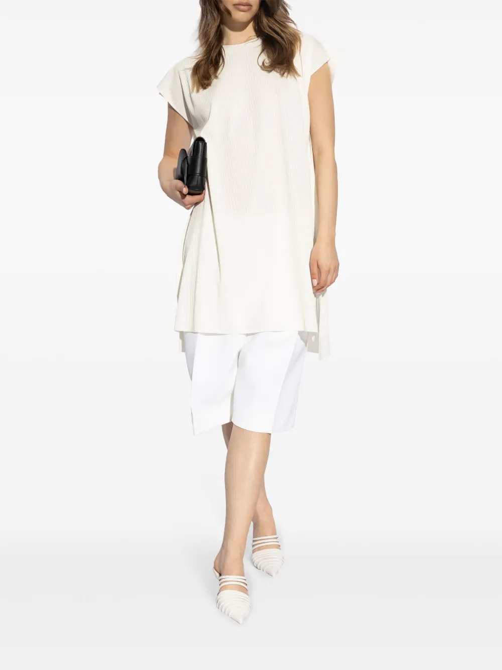 Pleats Please Issey Miyake Geplooide tuniek - Wit