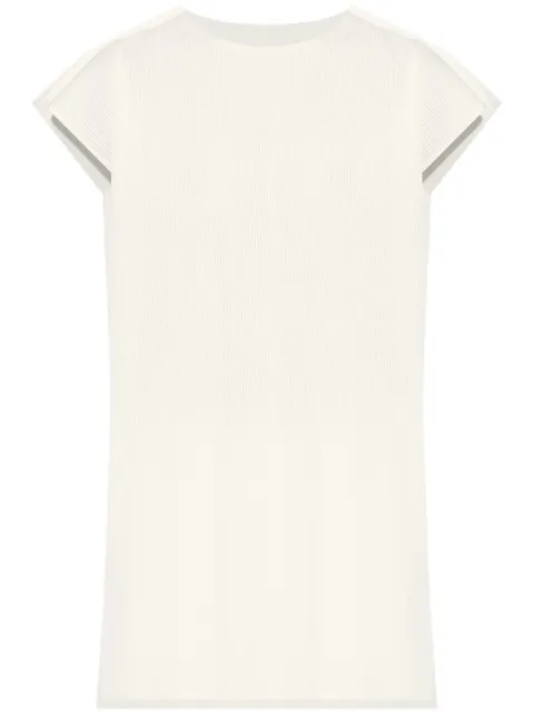 Pleats Please Issey Miyake بلوزة طويلة بليسيه بفتحات جانبية