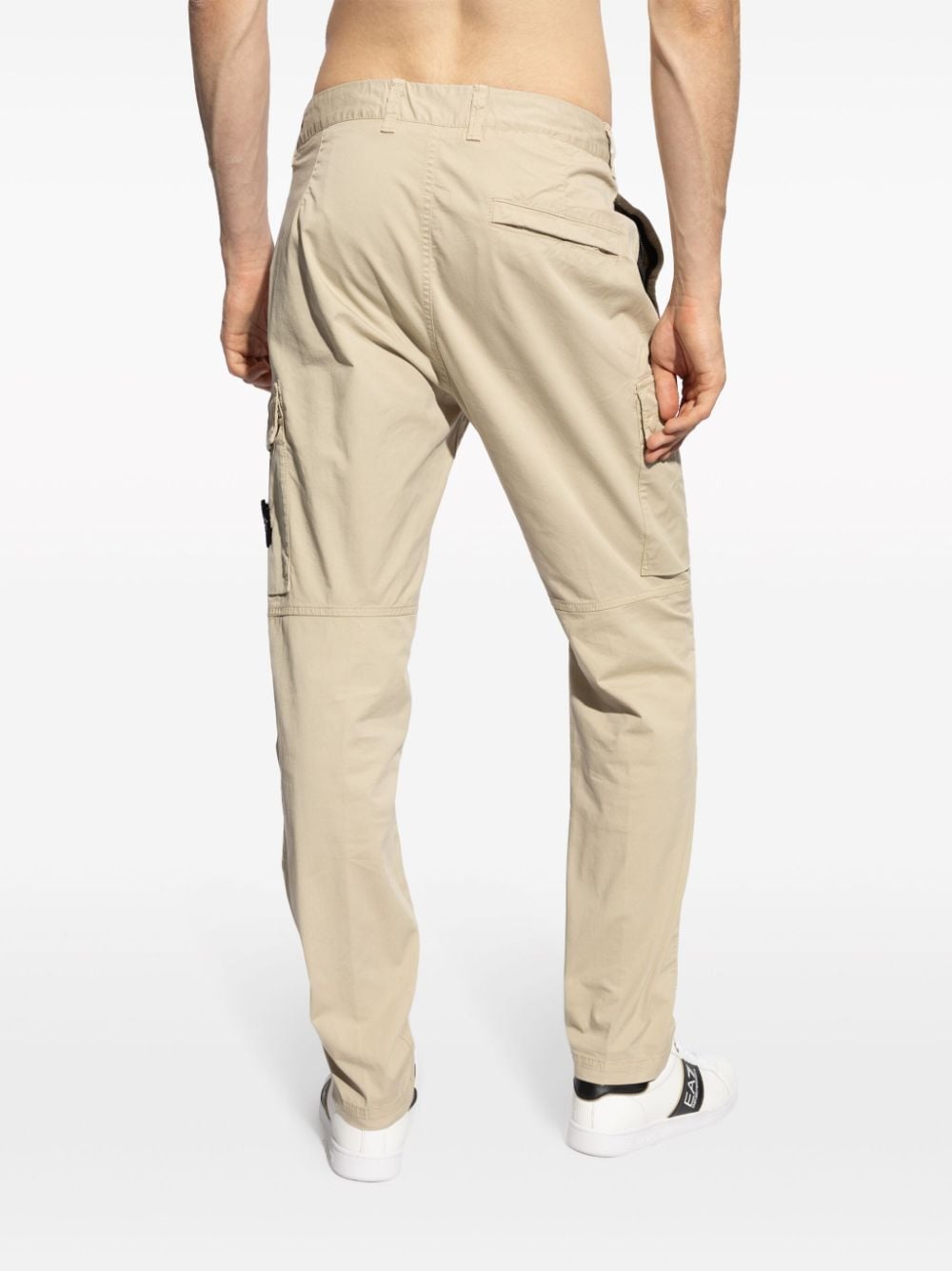 Shop Stone Island Low-waist Slim-fit Cargo Trousers In Neutrals