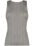 Pleats Please Issey Miyake plissé sleeveless T-shirt - Grey