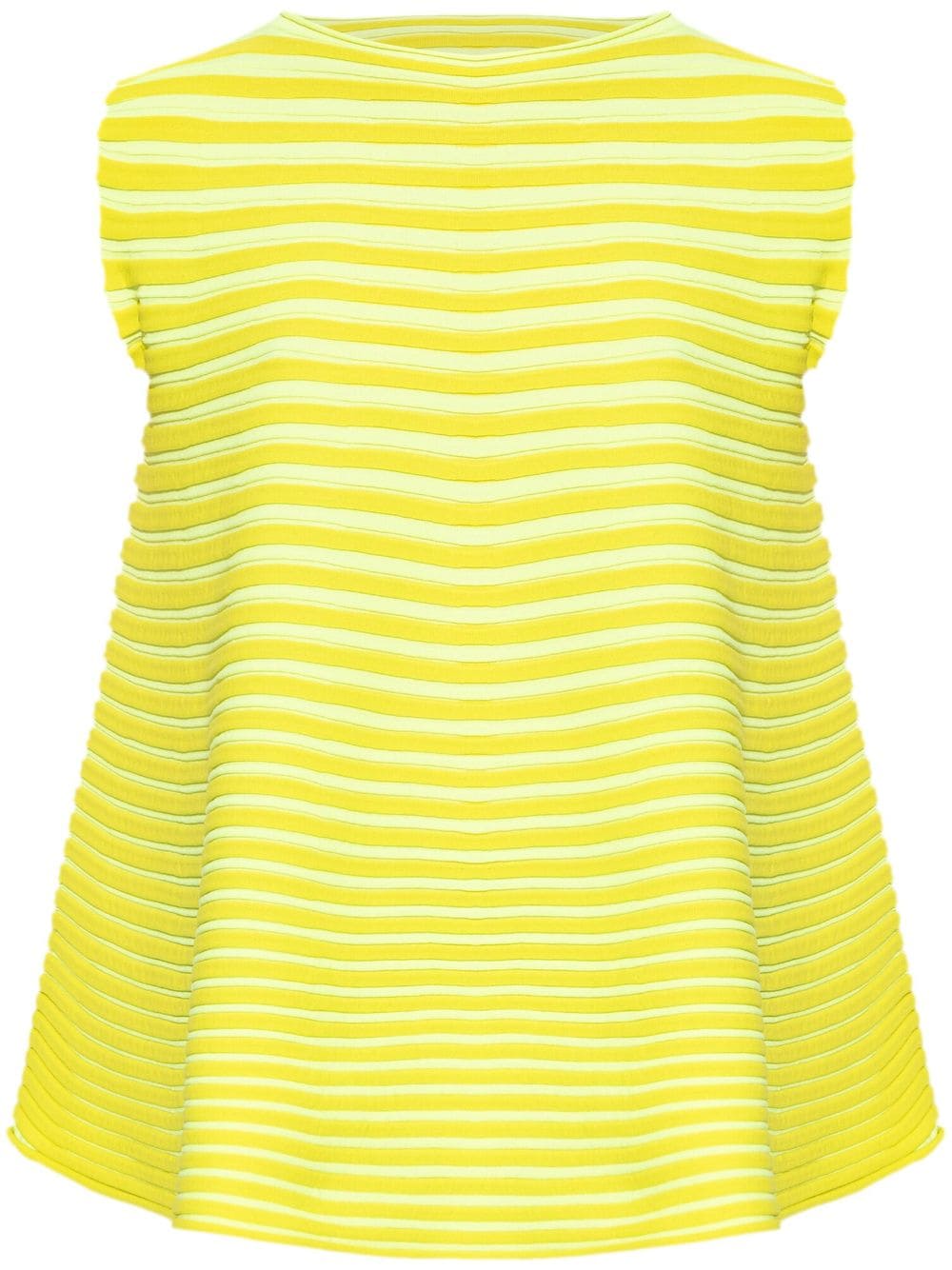 Issey Miyake Striped Ribbed-knit T-shirt In Yellow