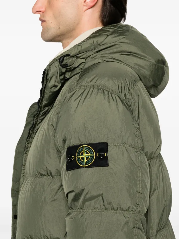 Stone island crinkle reps hooded down jacket hotsell