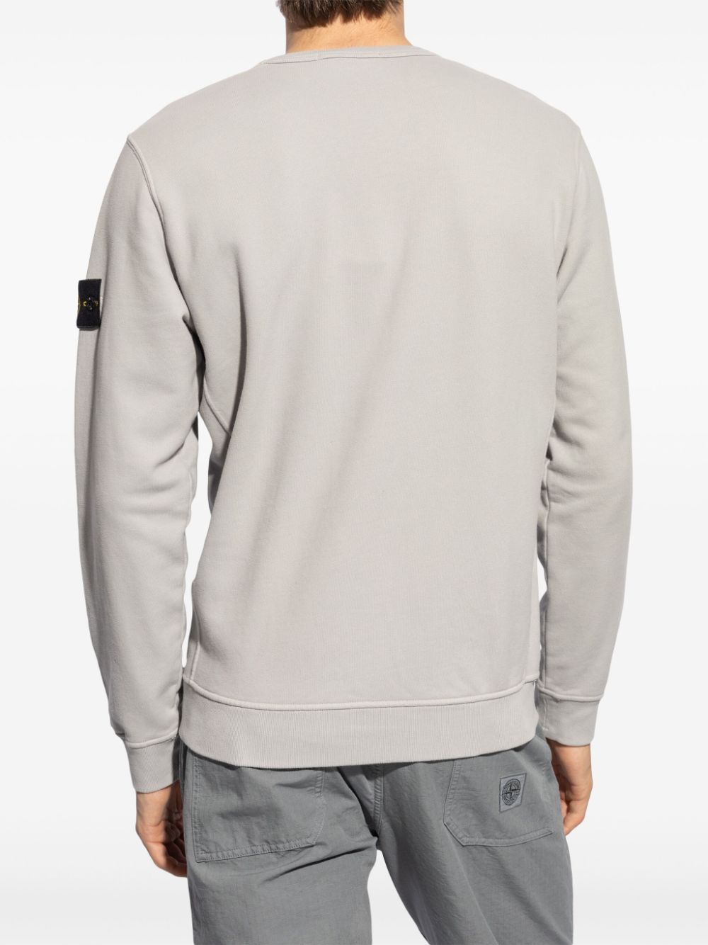 Shop Stone Island Compass-badge Cotton Sweatshirt In Grey