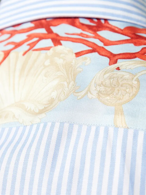 Versace バロッコ シー ストライプ シャツ | ブルー | FARFETCH JP