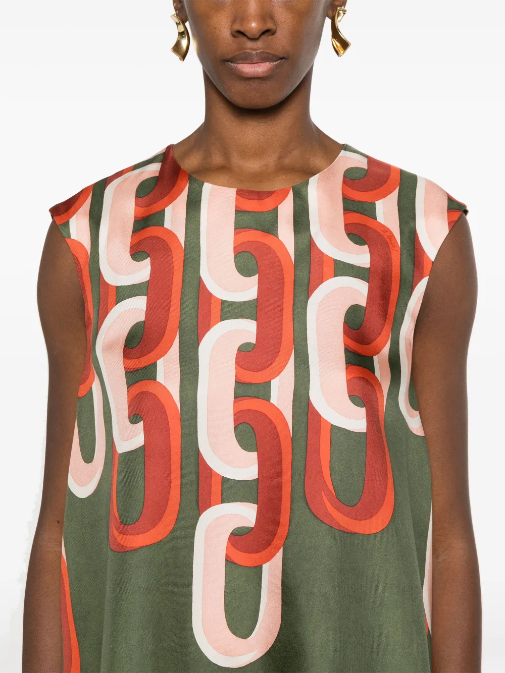 La DoubleJ San Carlo zijden blouse Groen