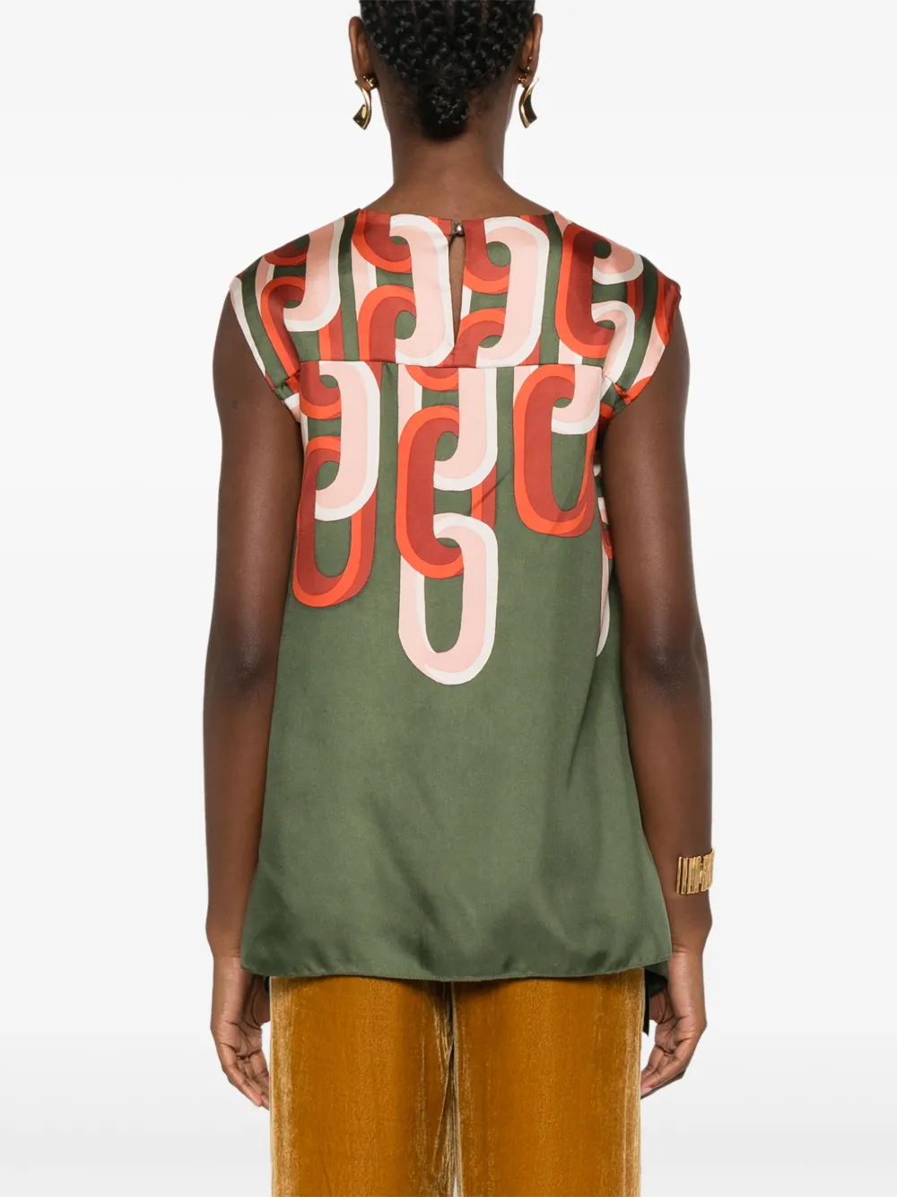 La DoubleJ San Carlo zijden blouse Groen