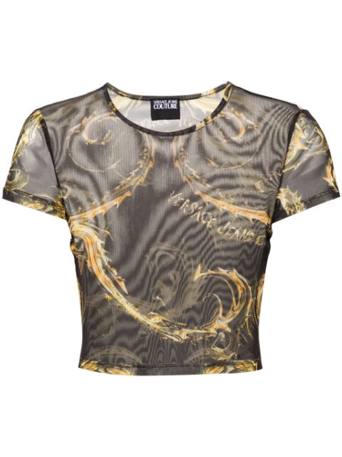 Versace Jeans Couture Chromo Couture-print mesh T-shirt