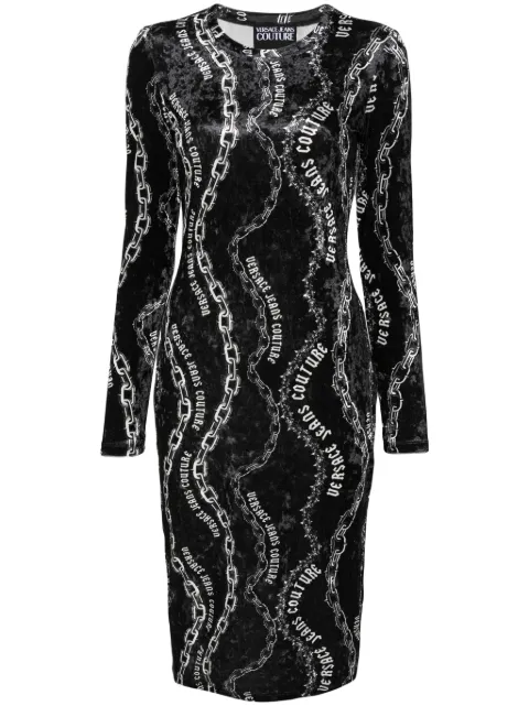 Versace Jeans Couture Vestido midi com estampa Chain Couture
