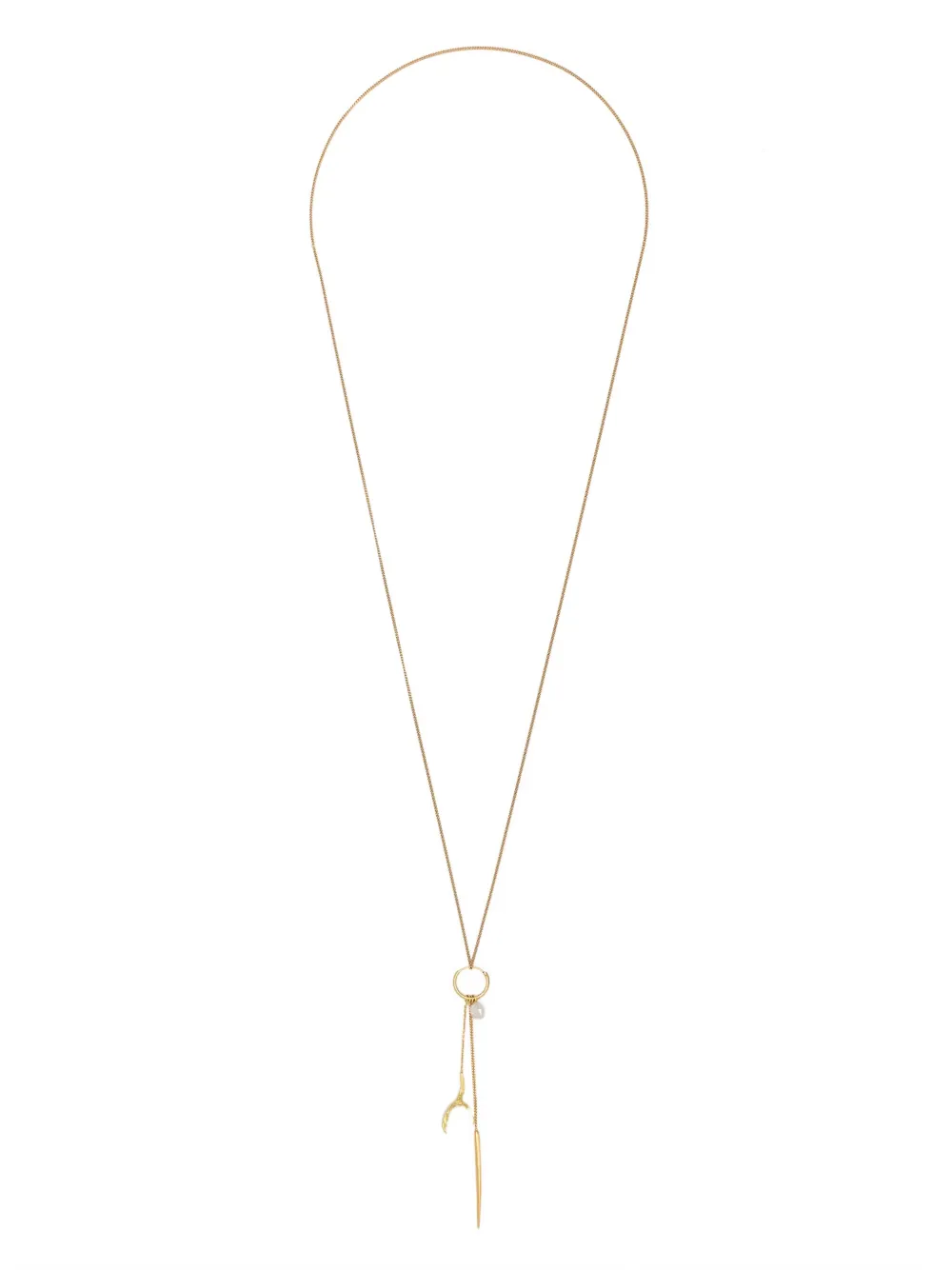 Wouters & Hendrix Gold 18kt Yellow Gold Spikes, Pearls And Claws Necklace In Gold