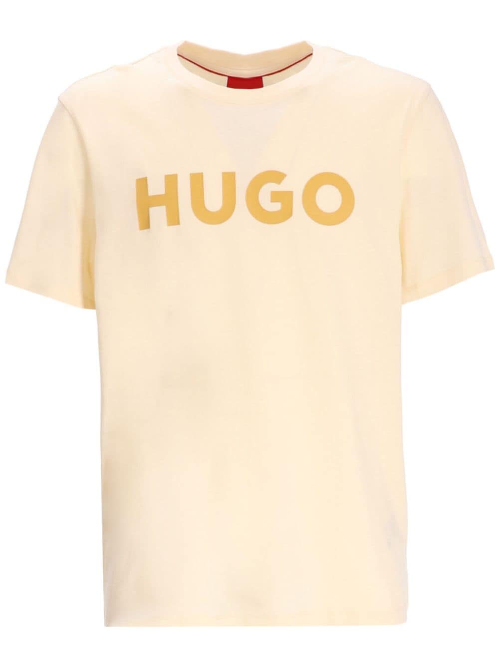 HUGO T-shirt met logoprint Geel