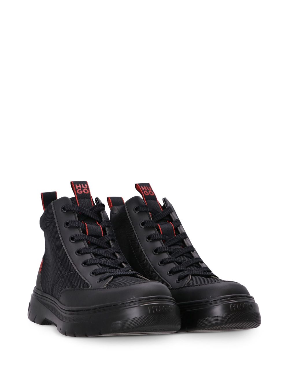 HUGO logo-patch high-top boots Black