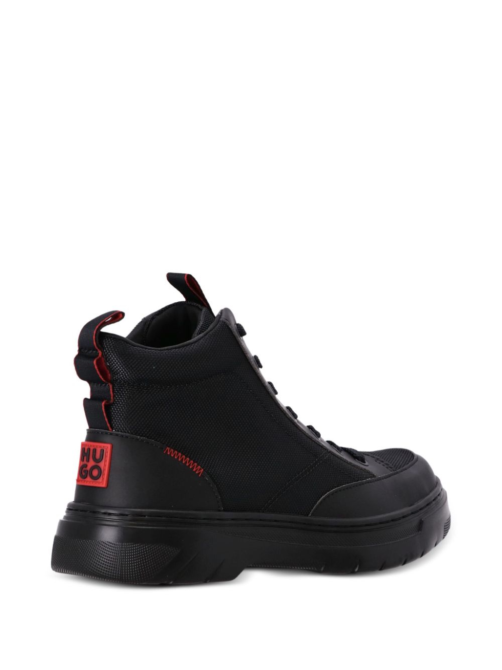 HUGO logo-patch high-top boots Black