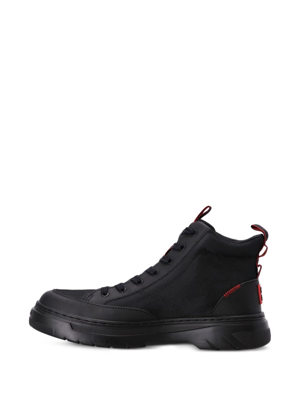 HUGO logo-patch high-top boots Black