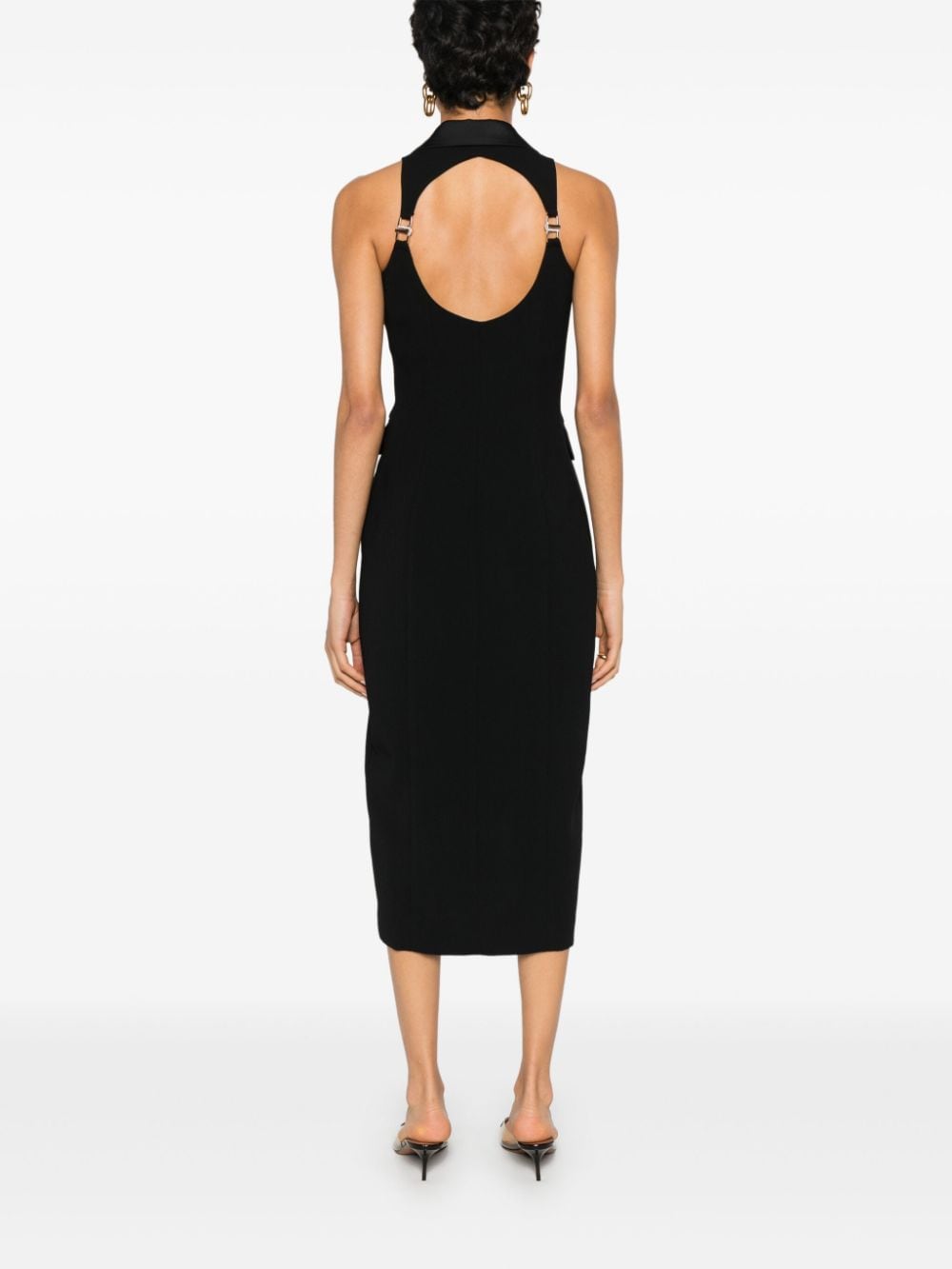 Shop Liu •jo Envers Midi Dress In 黑色