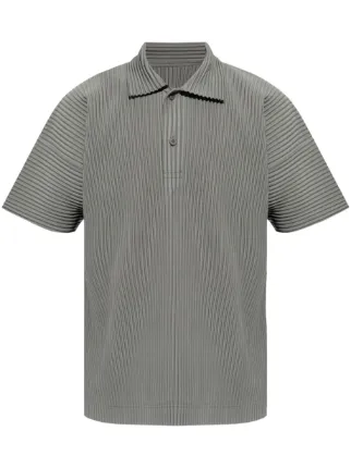 HOMME PLISSÉ ISSEY MIYAKE PLEATED POLO Homme Plissé Issey Miyake Men's Pleated Polo Shirt in Warm