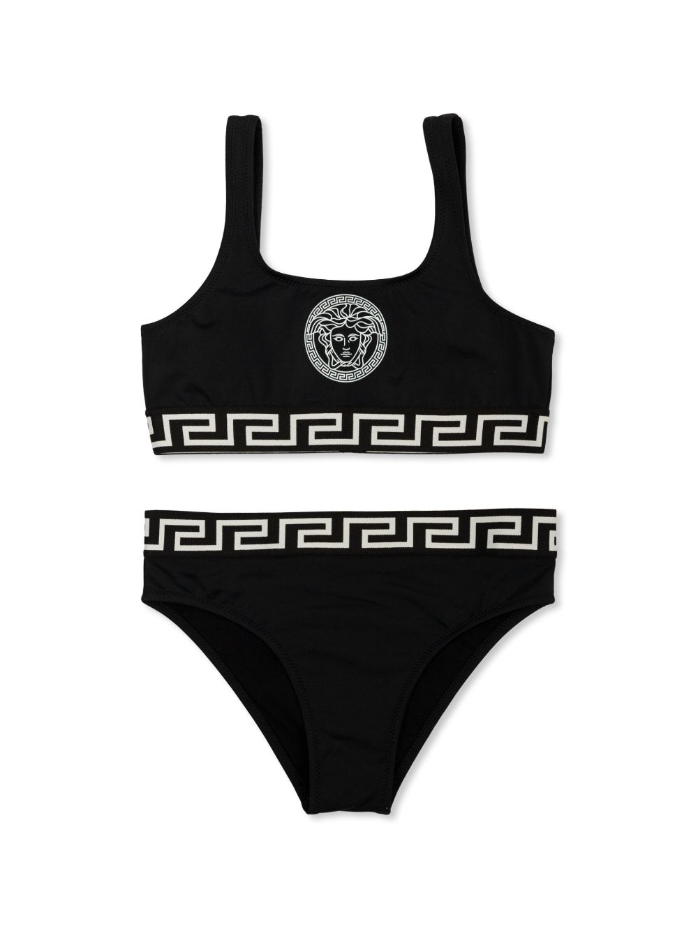 Versace Medusa Head-print Greca-detail Bikini Set In Black