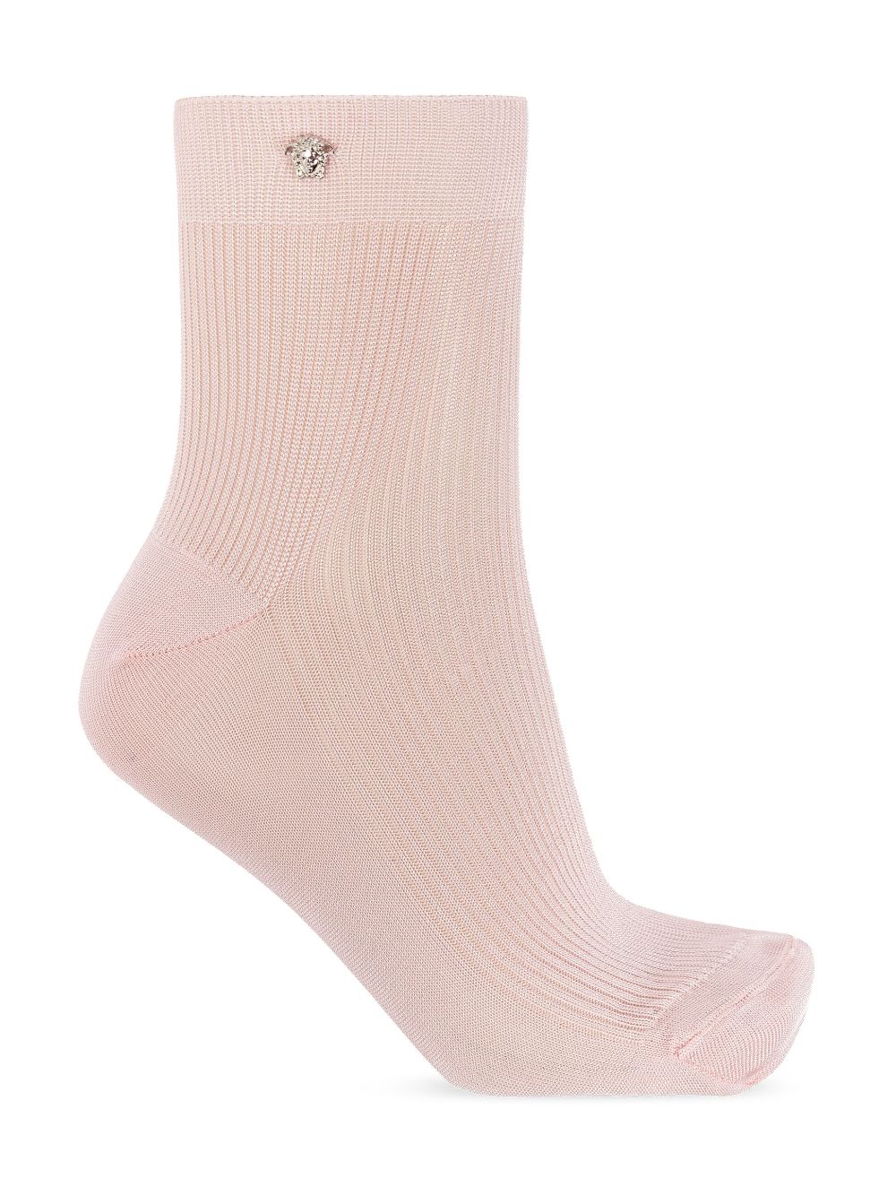 Shop Versace Medusa-plaque Knitted Socks In Pink