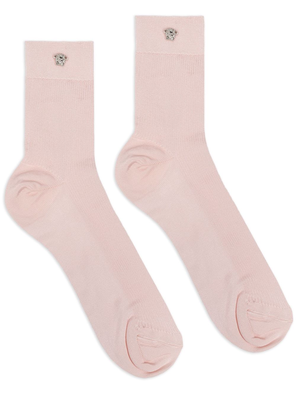 Versace Medusa-plaque Knitted Socks In Pink