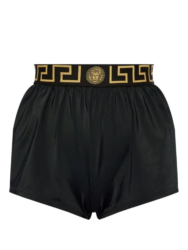 Versace Shorts Corti Con Bordo Greca Nero FARFETCH IT