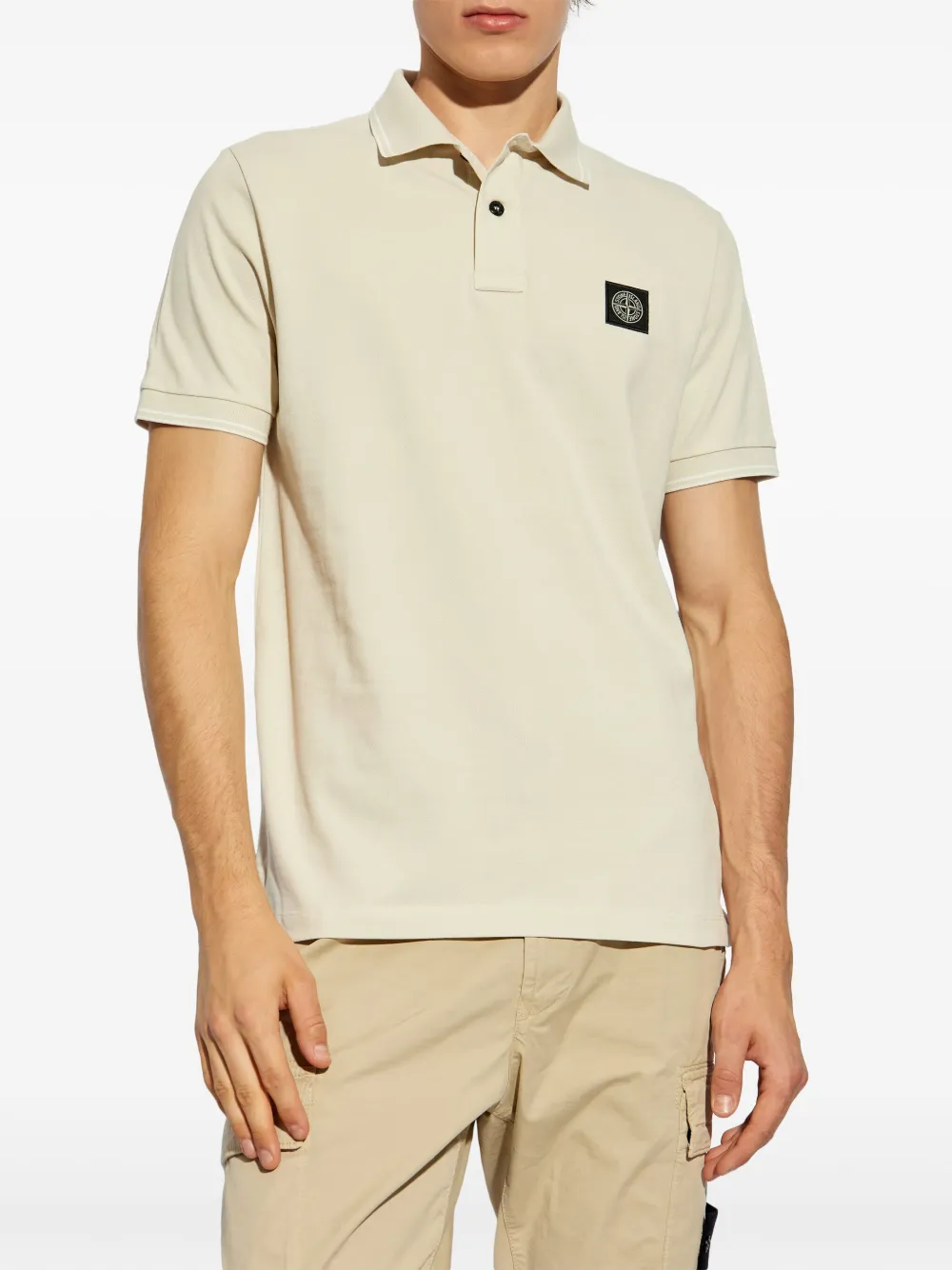 Stone Island Poloshirt met Compass-logopatch Beige